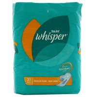 Whisper Regular Flow (Non Wing) - 20 Pads